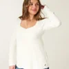 Babydoll cu mâneci lungi și gât pătrat Babydoll cu mâneci lungi și gât pătrat