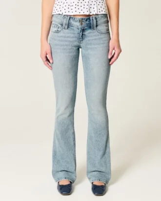 Blugi bootcut cu talie joasă