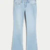 Blugi bootcut cu talie joasă și broderie cu stele Blugi bootcut cu talie joasă și broderie cu stele