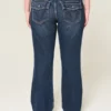 Blugi bootcut cu talie joasă și spălare închisă Blugi bootcut cu talie joasă și spălare închisă