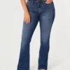 Blugi bootcut cu talie medie și spălare medie Blugi bootcut cu talie medie și spălare medie