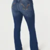 Blugi bootcut cu talie medie și spălare medie Blugi bootcut cu talie medie și spălare medie
