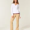 Blugi bootcut kaki cu talie medie Blugi bootcut kaki cu talie medie