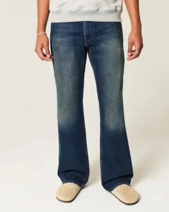 Blugi bootcut relaxați, spălați închis