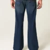 Blugi bootcut relaxați, spălați închis Blugi bootcut relaxați, spălați închis