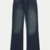 Blugi bootcut relaxați, spălați închis Blugi bootcut relaxați, spălați închis