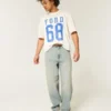 Blugi largi cu broderie Light Wash Embroidered Dice Skater Blugi largi cu broderie Light Wash Embroidered Dice Skater