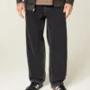 Blugi largi, cu cusături, spălați, de culoare neagră Blugi largi, cu cusături, spălați, de culoare neagră