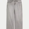 Blugi largi, cu talie joasă, de culoare gri Blugi largi, cu talie joasă, de culoare gri