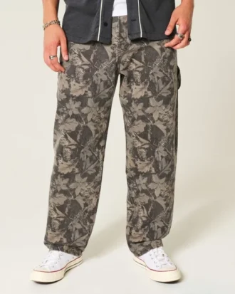 Blugi largi de pictor Camo Skater