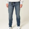 Blugi skinny sportivi, spălați mediu Blugi skinny sportivi, spălați mediu
