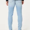 Blugi skinny sportivi, spălați în culori deschise Blugi skinny sportivi, spălați în culori deschise