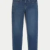 Blugi skinny sportivi, spălați închis Blugi skinny sportivi, spălați închis