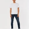 Blugi skinny sportivi, spălați închis Blugi skinny sportivi, spălați închis