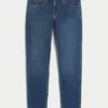Blugi skinny sportivi, spălați închis Blugi skinny sportivi, spălați închis