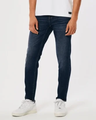 Blugi skinny sportivi, spălați închis