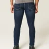Blugi skinny sportivi, spălați închis Blugi skinny sportivi, spălați închis