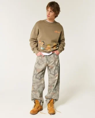 Blugi super largi camuflați