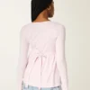 Bluză babydoll cu mâneci lungi și bust strâns Bluză babydoll cu mâneci lungi și bust strâns