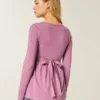 Bluză babydoll cu mâneci lungi și bust strâns Bluză babydoll cu mâneci lungi și bust strâns
