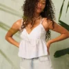 Bluză babydoll cu model paisley simplu Bluză babydoll cu model paisley simplu