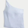 Bluză cu un umăr din amestec de in Bluză cu un umăr din amestec de in