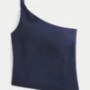 Bluză cu un umăr din amestec de in Bluză cu un umăr din amestec de in