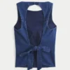 Bluză din denim cu spate decupat Bluză din denim cu spate decupat
