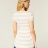 Bluză Henley cu mâneci scurte și croi babydoll Bluză Henley cu mâneci scurte și croi babydoll