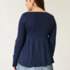 Bluză lungă cu mâneci lungi și model pointelle Bluză lungă cu mâneci lungi și model pointelle