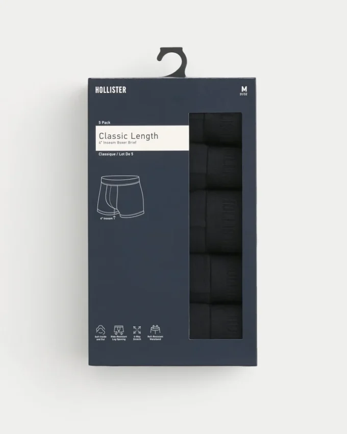 Boxeri clasici lungi, pachet de 5 bucăți