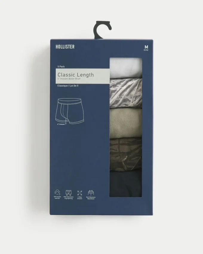 Boxeri clasici lungi, pachet de 5 bucăți