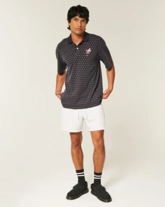 Boxy Polo cu imprimeu Ohio State University Buckeyes
