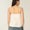 Cami babydoll cu guler halter, în stil broderie ușoară Cami babydoll cu guler halter, în stil broderie ușoară