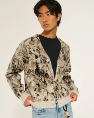 Cardigan boxy fuzzy