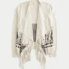 Cardigan cu franjuri, fără închidere Cardigan cu franjuri, fără închidere