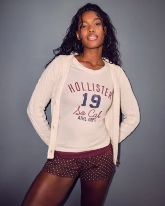 Cardigan cu glugă și nasturi din tricotaj cu model în zig-zag Holiday Vault Release