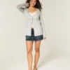 Cardigan cu mâneci lungi și croi lejer Cardigan cu mâneci lungi și croi lejer
