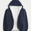 Cardigan din fleece fără închidere, căptușit cu blană artificială Cardigan din fleece fără închidere, căptușit cu blană artificială