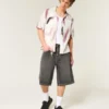 Cămașă cu mâneci scurte din amestec de in Cămașă cu mâneci scurte din amestec de in