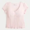 Cămașă cu mâneci scurte din poplin elastic texturat Cămașă cu mâneci scurte din poplin elastic texturat