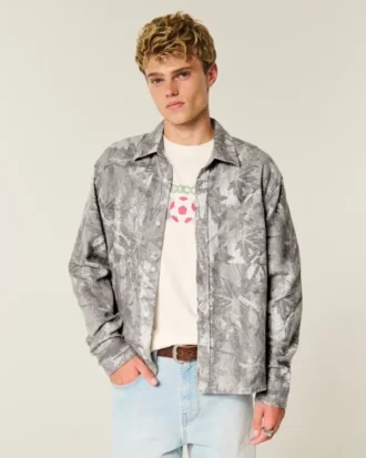 Cămașă din flanelă Boxy Camo