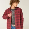 Cămașă din flanelă cu căptușeală termică, croială dreptă Cămașă din flanelă cu căptușeală termică, croială dreptă