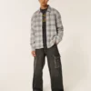 Cămașă din flanelă cu căptușeală termică, croială dreptă Cămașă din flanelă cu căptușeală termică, croială dreptă
