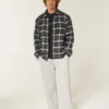 Cămașă din flanelă cu căptușeală termică, croială dreptă Cămașă din flanelă cu căptușeală termică, croială dreptă