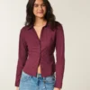 Cămașă din poplin elastic cu nasturi Cămașă din poplin elastic cu nasturi