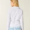 Cămașă din poplin elastic cu nasturi Cămașă din poplin elastic cu nasturi