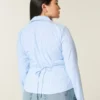 Cămașă din poplin elastic cu nasturi Cămașă din poplin elastic cu nasturi