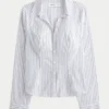 Cămașă din poplin elastic cu nasturi Cămașă din poplin elastic cu nasturi