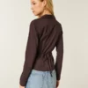 Cămașă din poplin elastic cu nasturi Cămașă din poplin elastic cu nasturi